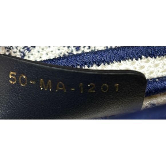 Christian Dior Saddle Bag Logo Embroidered Canvas Medium Blue, Neutral - Picture 6 of 6
